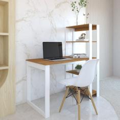 Mesa Escrivaninha Com Estante Licce 4 Prateleiras
