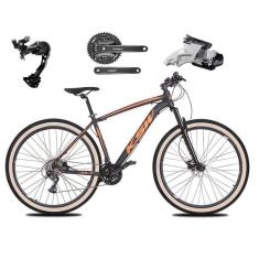 Bicicleta Aro 29 Ksw Xlt Alívio E Altus 27v Freio Hidráulico Garfo Trava Pneu Faixa - Preto-laranja Tam.19