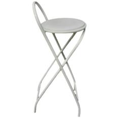 Banqueta Lara Alta Dobrável com 70 cm de Altura Estrutura Branco - Met