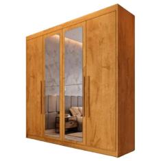 Guarda Roupa 4 Portas Aurora com Espelho - Móveis Europa - Moveis Euro