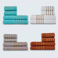 Jogo De Toalhas 16 P? Cole??o Montreal 100% Algod?o Vd+br+cz+mr