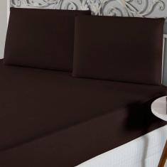 Jogo De Lençol King Malha 100% Algodão 3 Peças Cor Tabaco