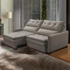 Sofá Retrátil 4 Lugares 200 Cm Legacy Reclinável Mola Bonnel Braço Fin