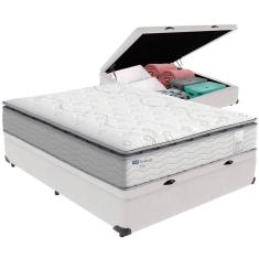 Cama Box Baú Branco E Colchão Amsterdã Molas Ensacadas Casal Probel