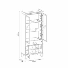 Cristaleira Ópera Off White Nature – hb Móveis