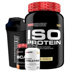 KIT Iso Protein 900g + POWER Creatina 100g + BCAA 100g + Coqueteleira - Bodybuilders Sabor: Baunilha