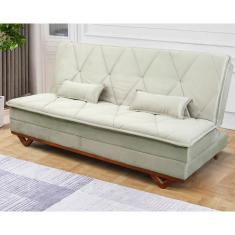 Sofá Cama Estoril 1,90m Bege Suede Velut - King House