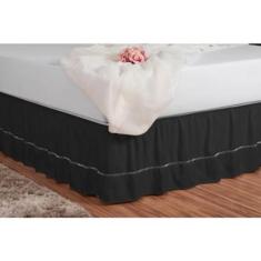 Saia Para Cama Box Solteiro Ponto Palito Ajustavel - IÉ ENXOVAIS, Pret