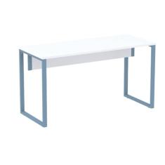 Mesa Escritório P25 Tub Pandin 150 cm (larg) x 70 cm Prof Tampo Mdp Branco Pé Aço Tubular Azul Dali