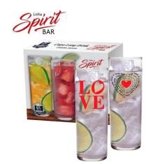 Copo Vidro 320ml Long Drink Love 2 Peças Ruvolo