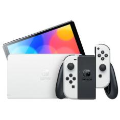 Nintendo Switch OLED 64GB 2 Controles Joy-Con Branco e Preto com Super