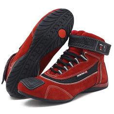 TENIS MOTOCICLISTA COM RELETIVO CANO ALTO 310 VERMELHO (35, 310 VERMELHO)