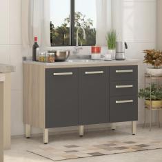 Balcão de Cozinha S/tampo 3 portas 2 gavetas Miss Demóbile