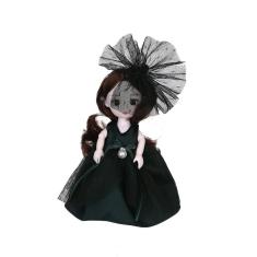 Boneca de cabelo liso encaracolado bonito vestido de boneca princesa de casamento boneca de