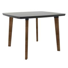 Mesa de Jantar Jade 4 lugares Pés Oblongo Black com Vidro - RV Móveis