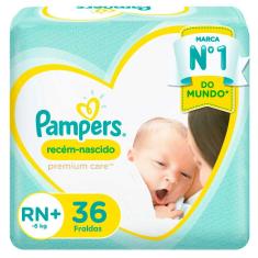 Fralda Pampers Premium Care Rn+ 36 Unidades