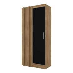 Guarda Roupa Modulado Canto Reto Joker Boreal/preto - Móveis Arapongas