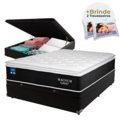 Cama Box Casal Baú Colchão Magnum Plumatex Chronos 180g D26