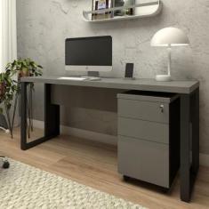 Mesa Escrivaninha Industrial 150cm Gaveteiro Clean Pés Metal - F5 Offi