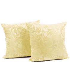 Jogo 2 Capa Almofada Decorativa Jacquard Pérola 40x40 Zíper - Confecçõ