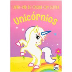 Livro - Livro-pad de colorir com Glitter: Unicórnios