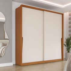 Guarda Roupa 2 Portas de Correr 2 Gavetas Freijo/Creme