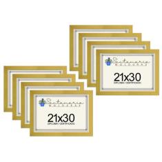 Kit 8 Molduras Porta Diploma Certificado A4 21x30 Amarelo - Santamaria