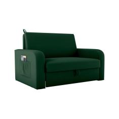 Sofá Cama com Baú 2 Lugares Daiane Verde Matrix