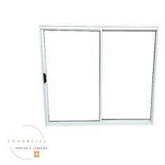 Janela 2 folhas linha modular aluminio 18mm branca - Comercial Portas 
