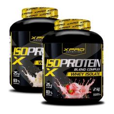 Kit 2x Whey Iso Protein Complex Blend 2Kg XPro Nutrition, Morango+Baun