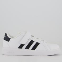Tênis Adidas Grand Court 2.0 EL Infantil Branco e Preto-Unissex