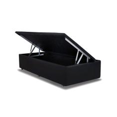 Cama Box Baú Ortobom Courino Preto Solteiro 88