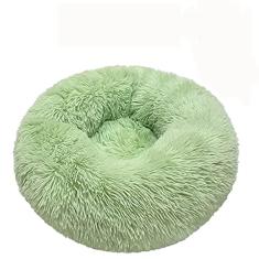 Cama para cães calmante, cama para cães antiansiedade, cama para cães de pelúcia para cães pequenos, cama de cachorro confortável macia e macia em pele sintética, cama para animais de estimação lavável, diâmetro 35 cm