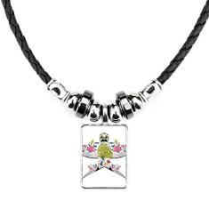 DIYthinker Kite Colar com padrão tradicional de cultura chinesa Joia Torque Pingente de corda de couro