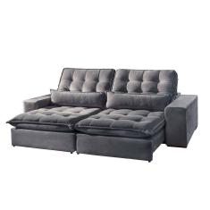 Sofá Bruna 3 Lugares Retrátil e Reclinável 2.30m Suede Móveis Mix