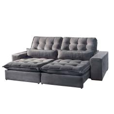 Sofá Bruna 2 Lugares Retrátil e Reclinável 2.10m Suede Móveis Mix