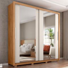 Guarda Roupa com Espelho 2 Portas 4 Gavetas Suburban Gold Freijó/Off White