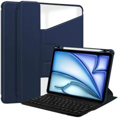 Bolsas, cases e capas para tablet PC Compatível com iPad Air 11" (M2) 2024/para iPad Air 5ª geração 10,9" 2022 capa com teclado para Air 4ª geração 10,9 polegadas 2020/Pro 11" 2018, suporte giratório