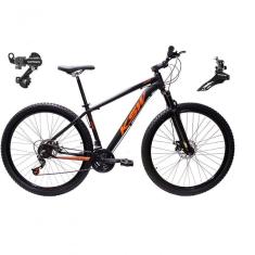 Bicicleta Aro 29 Ksw Xlt Alumínio 24v Câmbios Shimano Garfo Suspensão - Preto/laranja Tam.15