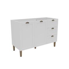 Balcão de Cozinha Lavanda sem Tampo 2 PT 3 GV Branco