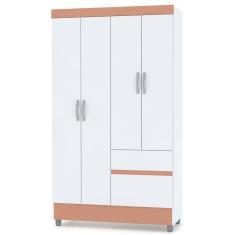 Guarda Roupa Solteiro Ideal Plus 4 Portas Branco Camarim Flex Vr