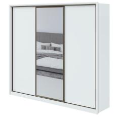 Guarda-roupa Casal Spazio 270 Glass 3 Portas 6 Gavetas Branco