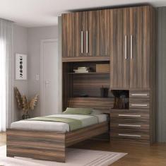 Quarto Completo de Solteiro com Cama e Guarda-Roupa 1225D San Remo - M