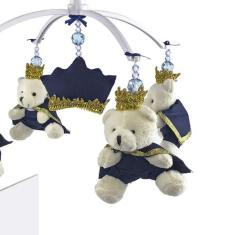 Móbile Musical Ursinho Príncipe Marinho Quarto Bebê Infantil - Potinho