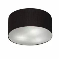 Plafon Cilíndrico Md-3048 Cúpula Em Tecido 50x21cm Preto - Bivolt