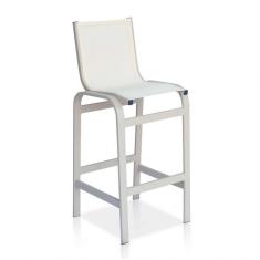 Banqueta Alta Para Balcão, Mesa Bistrô, área Externa - Cinza E Tela Cinza