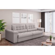 Sofá Linho 4 Lugares Retrátil e Reclinável 230m Majestoso Espresso Móveis Palha