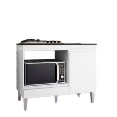 Balcão Para Cooktop 1 Porta 1 Gaveta Com Espaço Para Eletrodomésticos Carla Bco - AJL Móveis