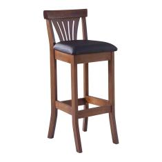 Banqueta Alta Estofada Valentina 36 x 100 Cm Madeira Maciça Imbuia Facto Marrom L74 - RMI