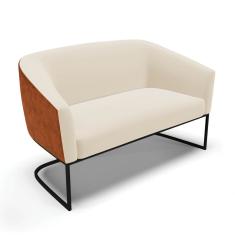 Sofá Namoradeira 2 Lug Industrial Preto Stella Noz/Linho D03 - D`Rossi